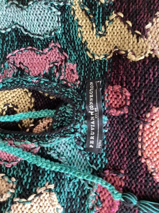 Multicolor Floral abstract PERUVIAN CONNECTION Women's Sweater L - Picture 4 of 5